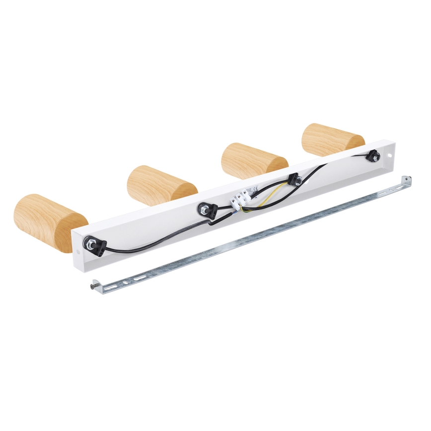 Brilagi - Faretto SELE 4xGU10/30W/230V bianco/decorazioni in rovere