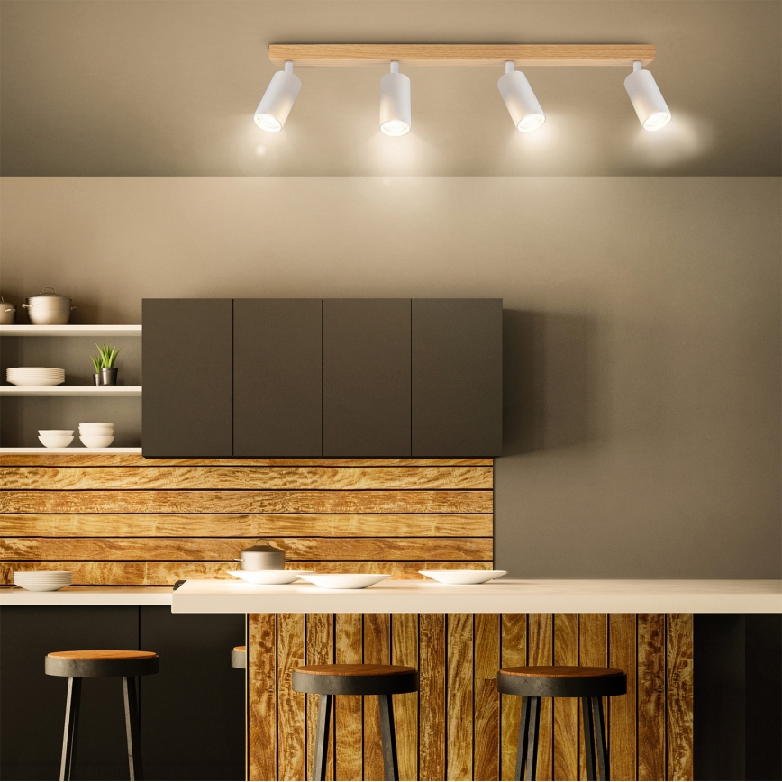Brilagi - Faretto SELE 4xGU10/30W/230V bianco/finitura rovere