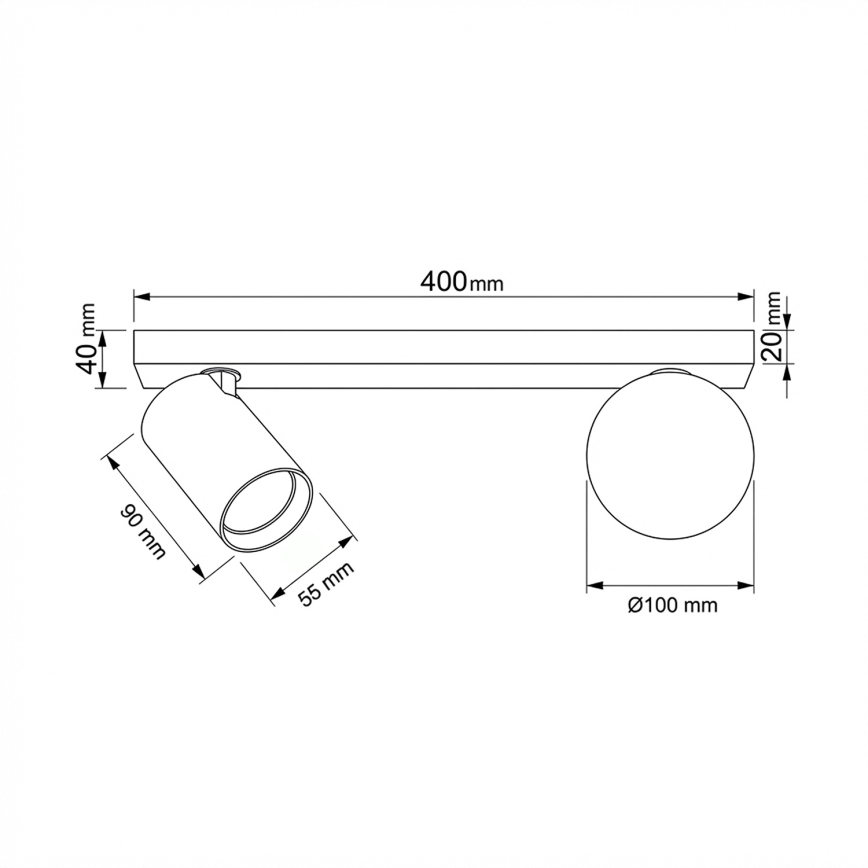 Brilagi - Faretto SELE BALL 1xGU10/30W/230V + 1xG9/10W nero