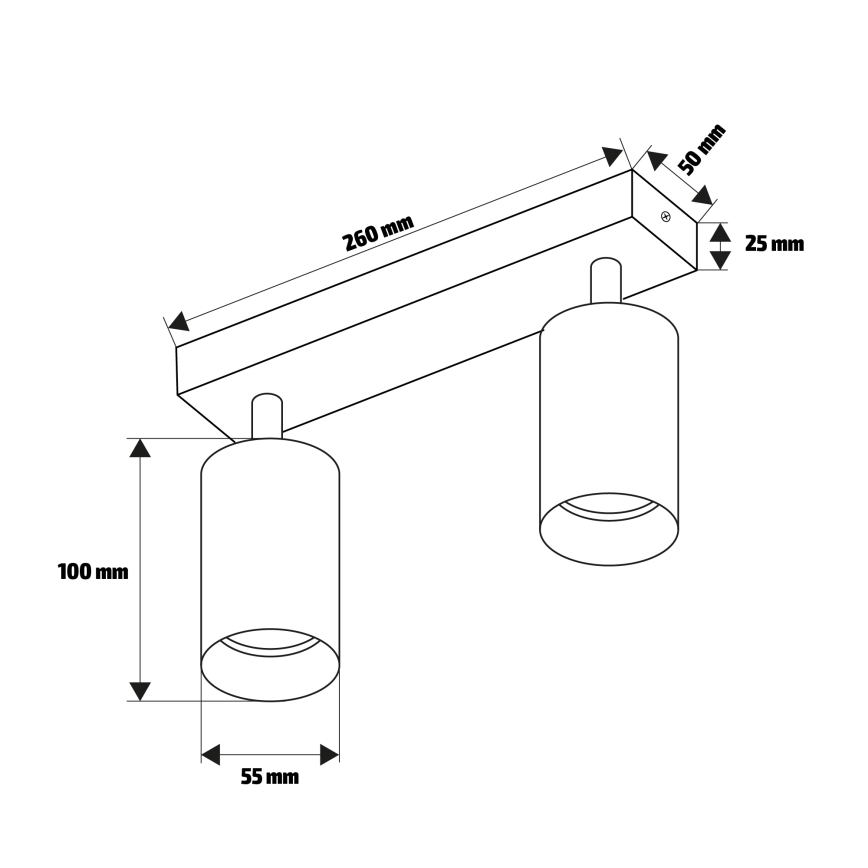 Brilagi - Faretto SELE DIAMANT 2xGU10/30W/230V nero