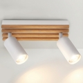 Brilagi - Faretto SELE WOOD 2xGU10/30W/230V bianco/legno