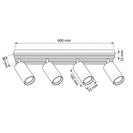 Brilagi - Faretto SELE WOOD ACOUSTIC 4xGU10/30W/230V bianco/legno