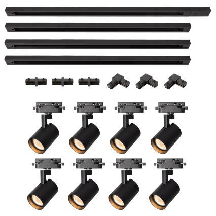 Brilagi - Faretto su binario HUSKY 8xGU10/10W/230V nero