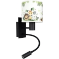 Brilagi - Flexible LED-Kinder-Wandleuchte BOBO 1xE27/25W/230V + LED/3W schwarz/weiß/grün/Dschungel