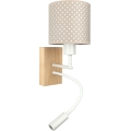 Brilagi - Flexible LED-Kinder-Wandleuchte BOBO WOOD 1xE27/25W/230V + LED/3W Eiche/Weiß/Beige/gepunktet