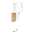 Brilagi - flexible LED-Kinder-Wandleuchte BOBO WOOD 1xE27/25W/230V + LED/3W Eiche/weiß/Häschen