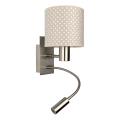 Brilagi - Flexible LED-Wandleuchte BOBO 1xE27/25W/230V + LED/3W mattchrom/beige/gepunktet