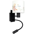 Brilagi - Flexible LED-Wandleuchte für Kinder BOBO 1xE27/25W/230V + LED/3W schwarz/weiß/Tiermotive