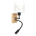 Brilagi - Flexible LED-Wandleuchte für Kinder BOBO WOOD 1xE27/25W/230V + LED/3W Eiche/schwarz/weiß/Einhörner