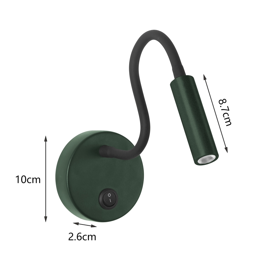 Brilagi - Flexible LED-Wandleuchte MAYA LED/3W/230V 4000K grün