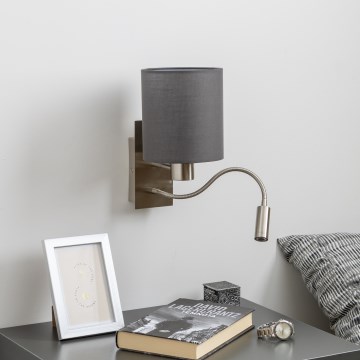 Brilagi - Flexible LED-Wandleuchte NUBILA 1xE27/25W/230V + LED/3W matt Chrom/anthrazit