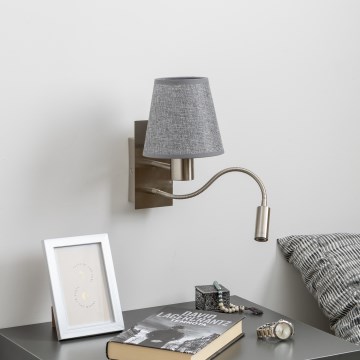 Brilagi - Flexible LED-Wandleuchte NUBILA 1xE27/25W/230V + LED/3W matt Chrom/grau