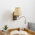Brilagi - Flexible LED-Wandleuchte NUBILA 1xE27/25W/230V + LED/3W matt Chrom/hellbraun