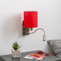 Brilagi - Flexible LED-Wandleuchte NUBILA 1xE27/25W/230V + LED/3W matt Chrom/rot