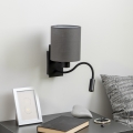 Brilagi - Flexible LED-Wandleuchte NUBILA 1xE27/25W/230V + LED/3W schwarz/anthrazit