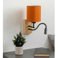 Brilagi - Flexible LED-Wandleuchte NUBILA WOOD 1xE27/25W/230V + LED/3W Eiche/Schwarz/Orange