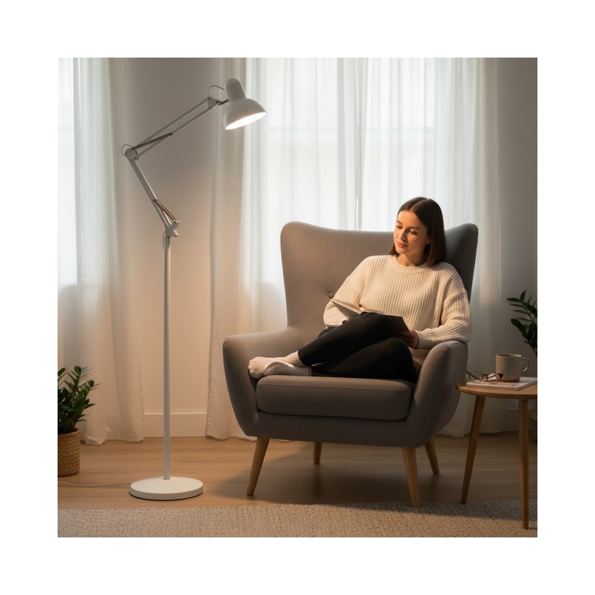 Brilagi - Flexible Stehleuchte TASKER 1xE27/60W/230V 184 cm weiß