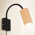 Brilagi - Flexible Wandleuchte mit Schalter SELE 1xGU10/30W/230V schwarz/Eiche-Dekor
