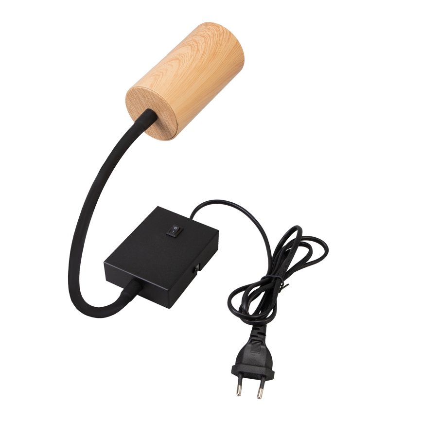 Brilagi - Flexible Wandleuchte mit Schalter SELE 1xGU10/30W/230V schwarz/Eiche-Dekor