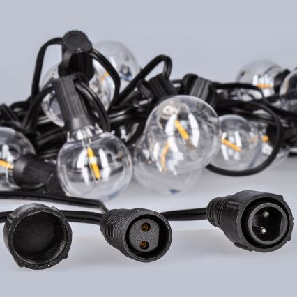 Brilagi - LED per esterni catena decorativa GIRLANDA 25xE12/0,36W/24V 20m nero IP44 bianco caldo