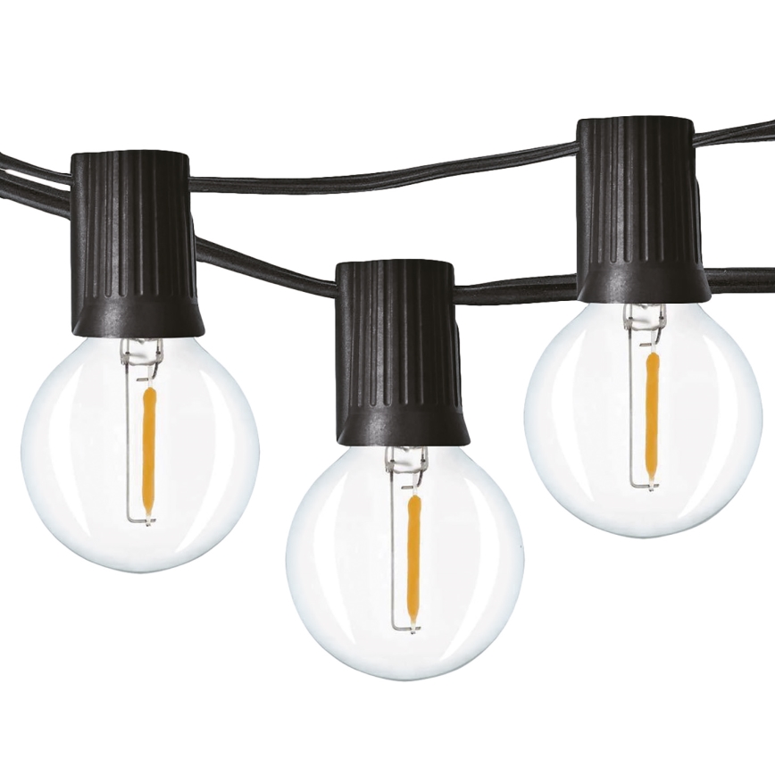 Brilagi - LED per esterni catena decorativa GIRLANDA 25xE12/0,36W/24V 20m nero IP44 bianco caldo