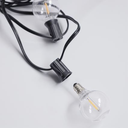 Brilagi - LED per esterni catena decorativa GIRLANDA 25xE12/0,36W/24V 20m nero IP44 bianco caldo