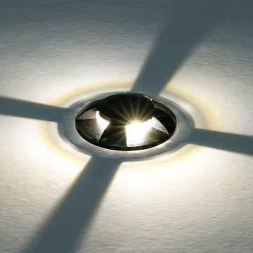 Brilagi - GROUNDRAY Luce LED da esterno incassabile nel terreno, 1W, 230V, nera, IP67