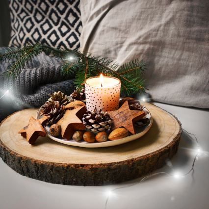 Brilagi - Guirlande de Noël 100xLED/3xAA 10m blanc froid