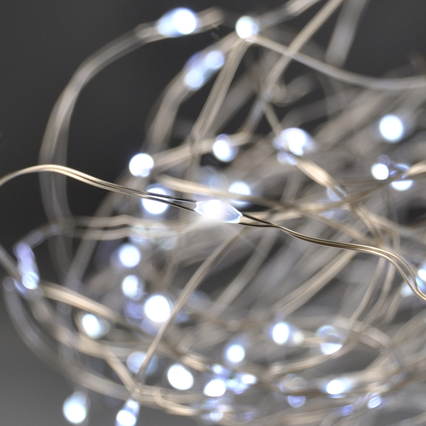 Brilagi - Guirlande de Noël 100xLED/3xAA 10m blanc froid