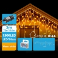 BRILAGI - guirlande de Noël LED d'extérieur 1500xLED/12W/8 fonctions 78x0,6m IP44 blanc chaud