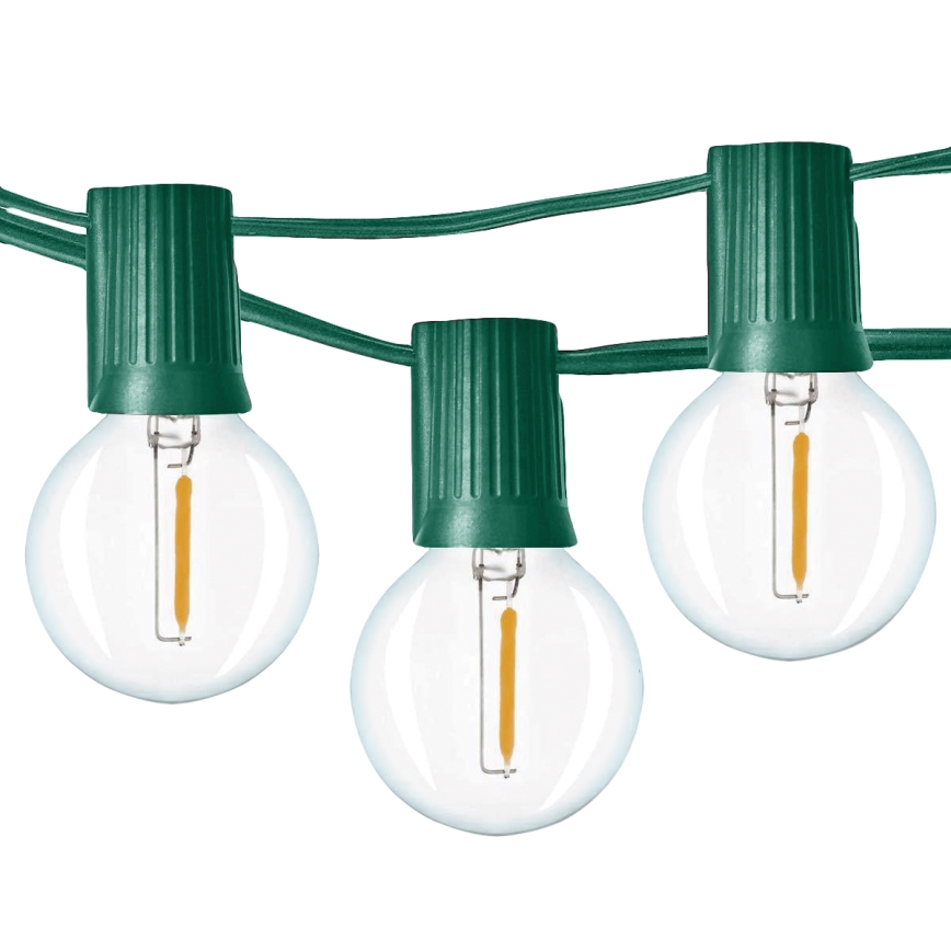Brilagi -Guirlande décorative extérieure GARLAND 25xE12 20m vert IP44 blanc chaud