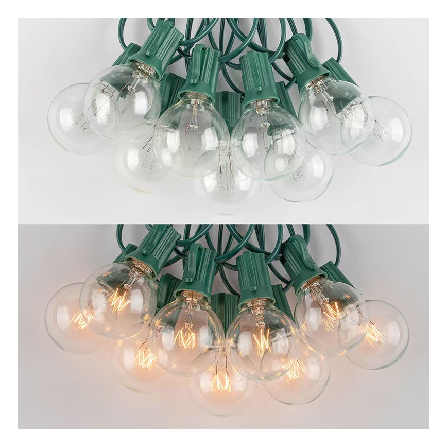 Brilagi -Guirlande décorative extérieure GARLAND 25xE12 20m vert IP44 blanc chaud