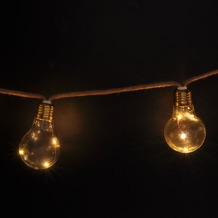 Brilagi - Guirlande décorative LED 10 LEDs/3xAA 1,8 m blanc chaud
