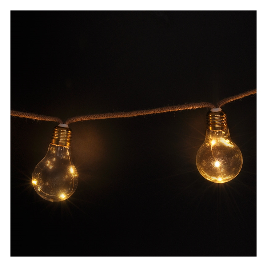 Brilagi - Guirlande décorative LED 10 LEDs/3xAA 1,8 m blanc chaud
