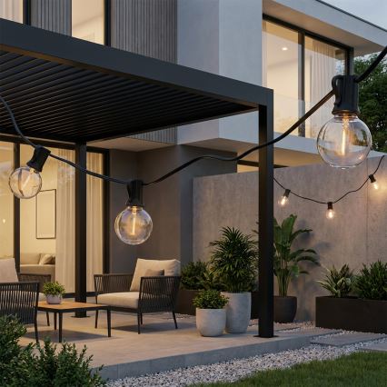 Brilagi - Guirlande lumineuse d'extérieur LED GIRLANDA 25xE12/0,36W/24m noire IP44 blanc chaud