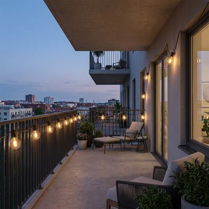 Brilagi - Guirlande lumineuse d'extérieur LED GIRLANDA 25xE12/0,36W/24m noire IP44 blanc chaud