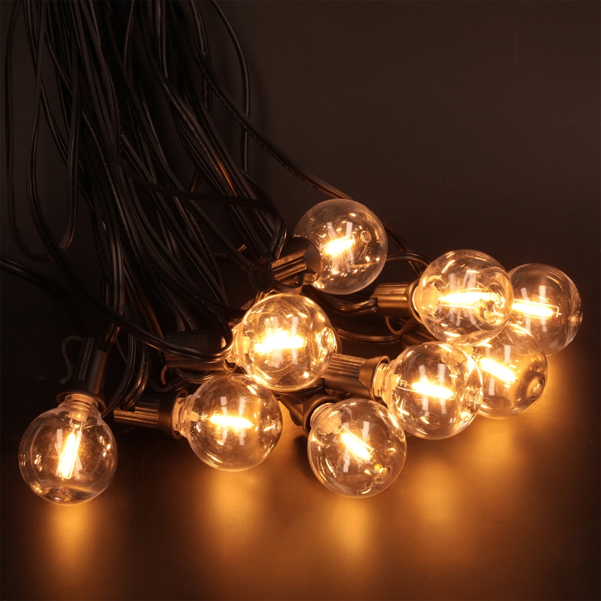 Brilagi - Guirlande lumineuse d'extérieur LED GIRLANDA 25xE12/0,36W/24m noire IP44 blanc chaud
