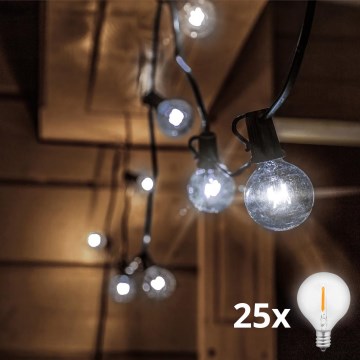 Brilagi - Guirlande décorative LED d'extérieur GIRLANDA 25xE12/0,8W/230V 20m IP44 blanc froid