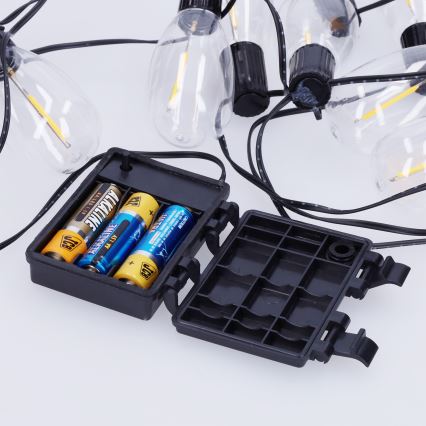 Brilagi - Guirlande LED d'extérieur 10xLED/3xAA 3,2 m IP44 blanc chaud