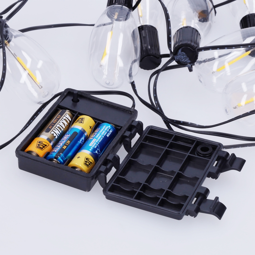 Brilagi - Guirlande LED d'extérieur 10xLED/3xAA 3,2 m IP44 blanc chaud