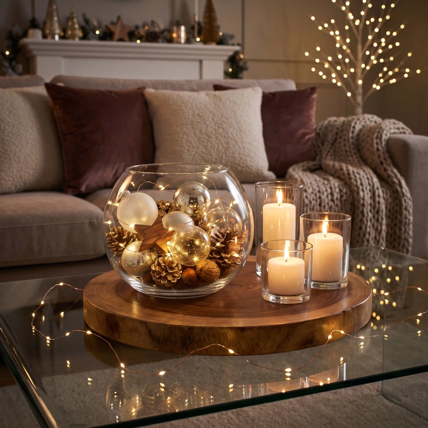 Brilagi - Guirlande lumineuse de Noël à LED 100xLED/3xAA 10m blanc chaud