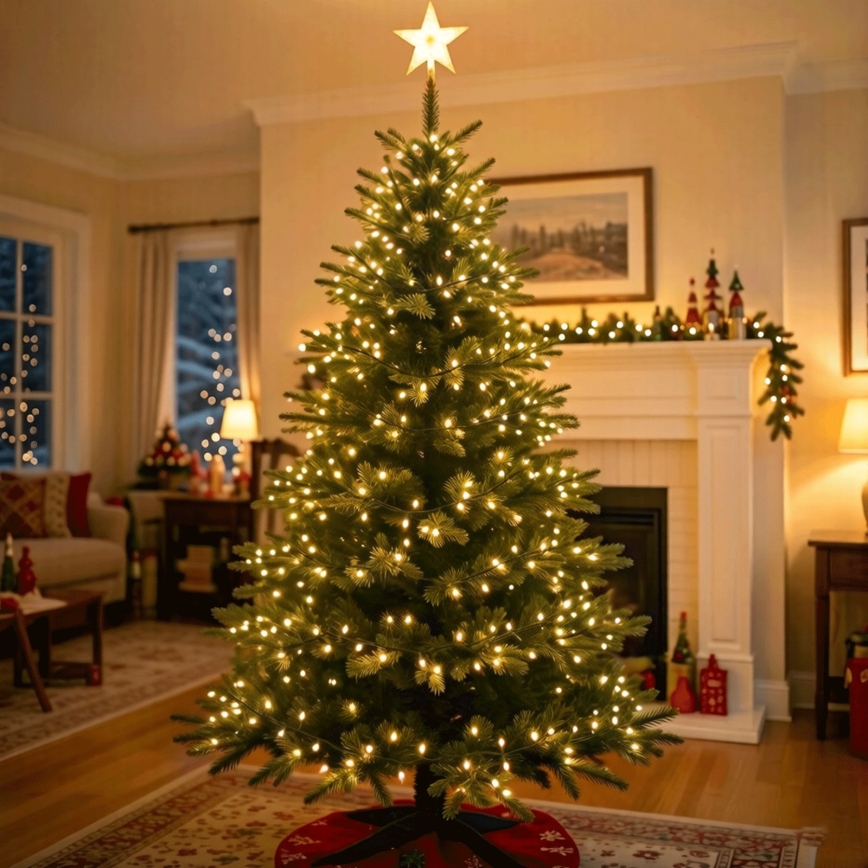 BRILAGI - Guirlande solaire de Noël à LED 100xLED/8 fonctions 12m 800 mAh IP65 blanc chaud