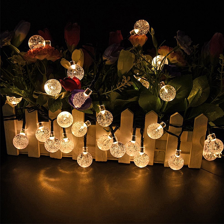 Brilagi - Guirlande solaire décorative BUBBLE 50xLED/8 fonctions 7m IP65 blanc chaud