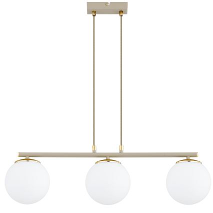 Brilagi - Hängeleuchte an Kabel MILO ECRU 3xE27/60W/230V beige/gold