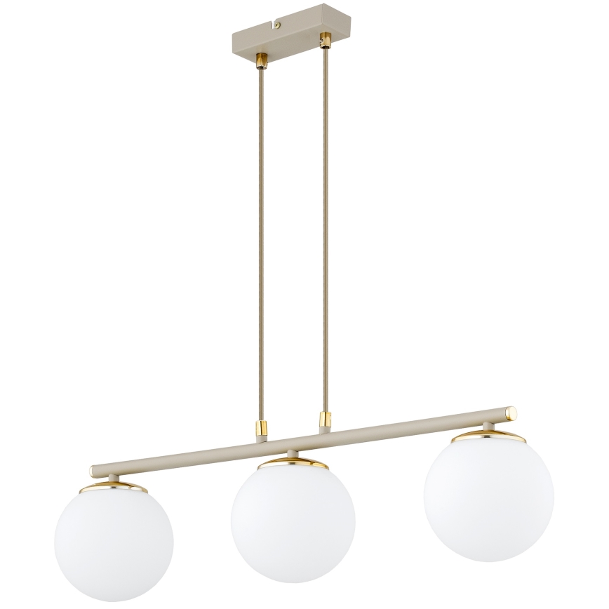 Brilagi - Hängeleuchte an Kabel MILO ECRU 3xE27/60W/230V beige/gold