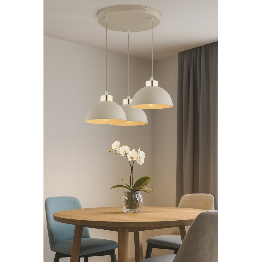 Brilagi - Hängeleuchte an Kabel MOON 3xE27/60W/230V beige/gold
