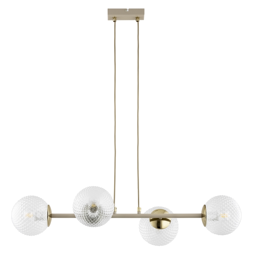 Brilagi - Hängeleuchte an Kabel STELLA 4xE27/60W/230V beige/gold