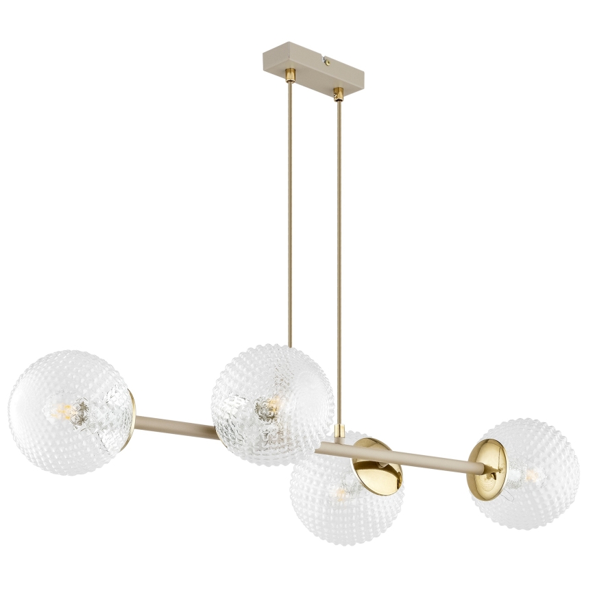 Brilagi - Hängeleuchte an Kabel STELLA 4xE27/60W/230V beige/gold
