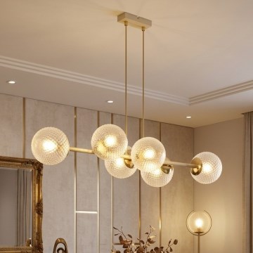 Brilagi - Hängeleuchte an Kabel STELLA 6xE27/60W/230V beige/gold