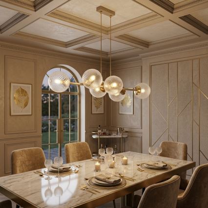 Brilagi - Hängeleuchte an Kabel STELLA 6xE27/60W/230V beige/gold